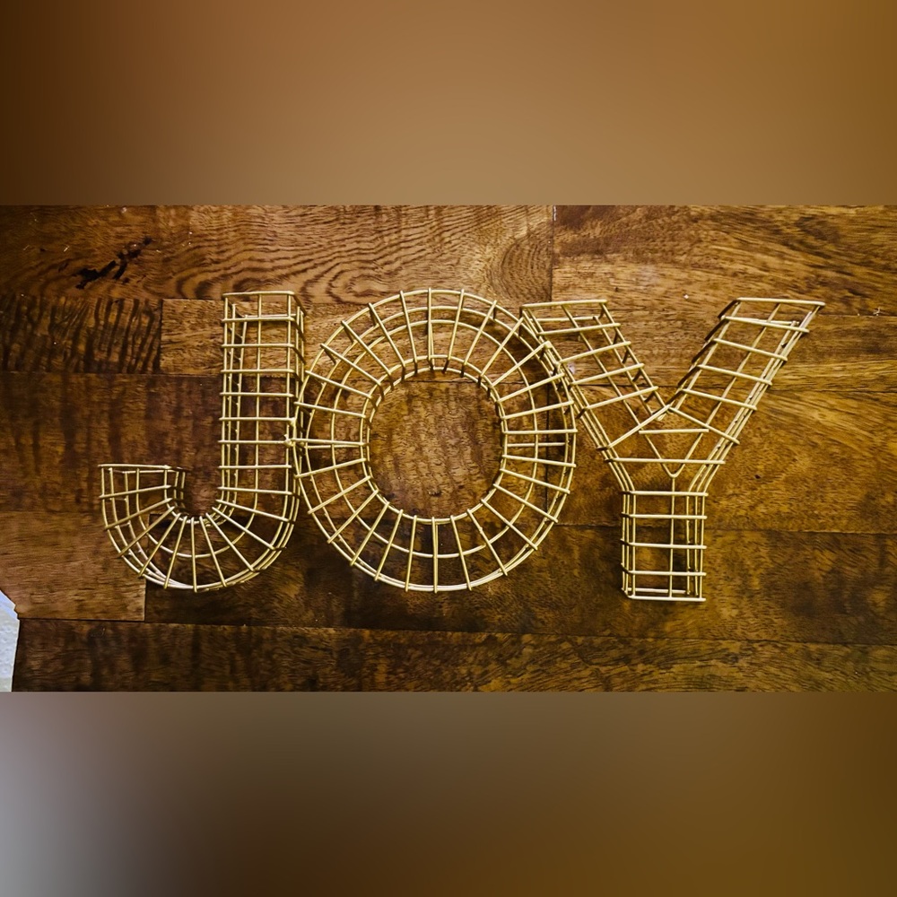 Gold Wire 'JOY' Holiday Decoration 11”w x 6”